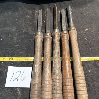 Vintage Craftsman 5 pc USA Lathe Wood Turning Chisel Set