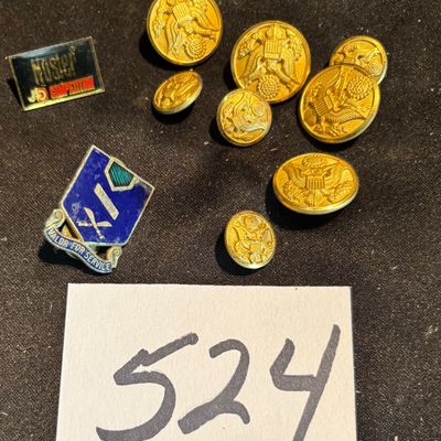 Waterbury Button Co Military Eagle Navy Buttons Mixed Sizes Gold Tone