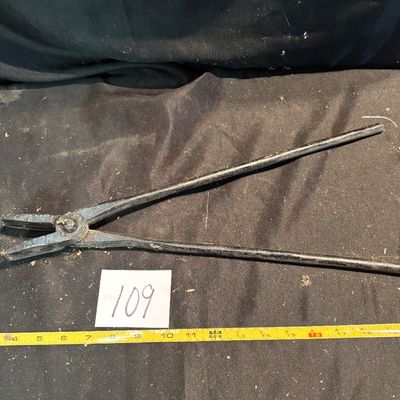 hand-forged iron tongs