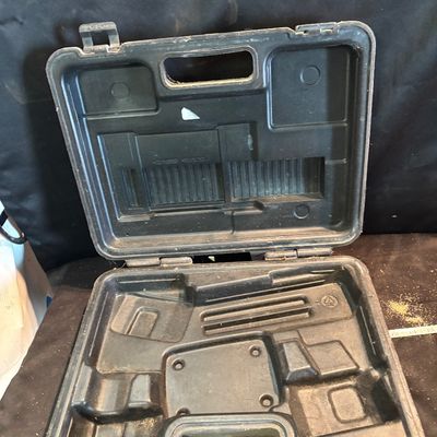 Empty black molded plastic case