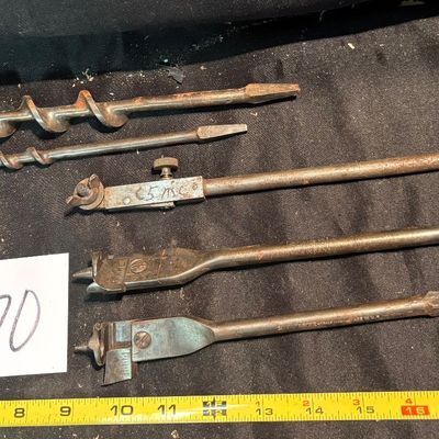 Vintage lot wood drill bits Drills Mixed Auger Adjustable bit and more