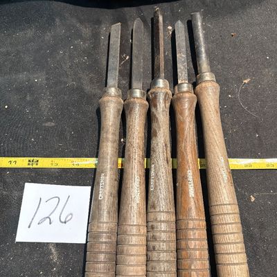 Vintage Craftsman 5 pc USA Lathe Wood Turning Chisel Set