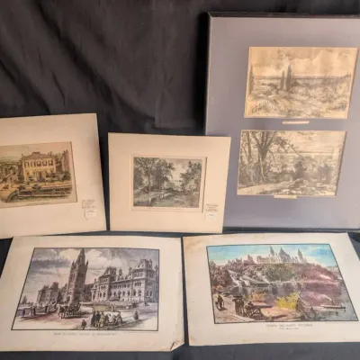 Vintage Canadian Historical Prints and Drawings, 19th Century Newspaper Prints