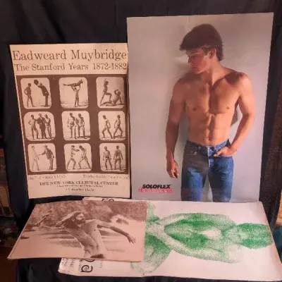 Several Vintage Art and Male Fitness Posters