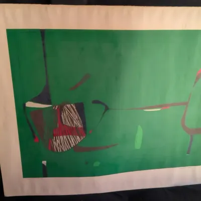 Art print 29/50 , titled Composition in Green, signed by the Artist