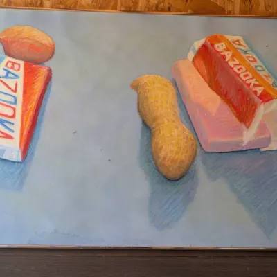 Original Painting by Artist Eugene Harris, titled Peanut Blue