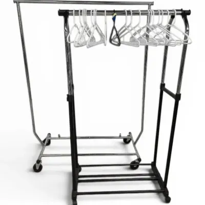 2 Rolling Clothing Racks With Hangers