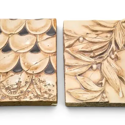 Sid Dickens "Leaves" & "Enchantment" Handmade Memory Block Tiles #T-57 & #T-181