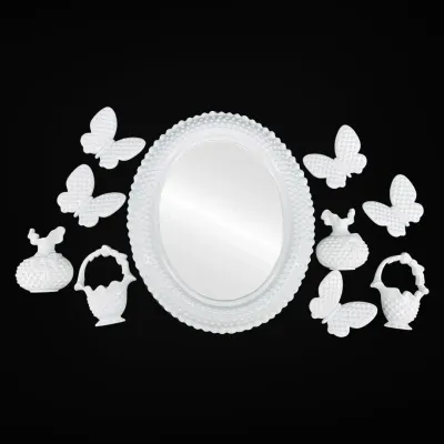 White Hobnail Burwood Mirror, Butterflies & More