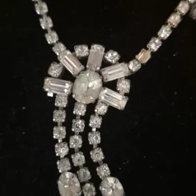 Pair Rhinestone Necklaces w/ Earrings to match ~ fabby