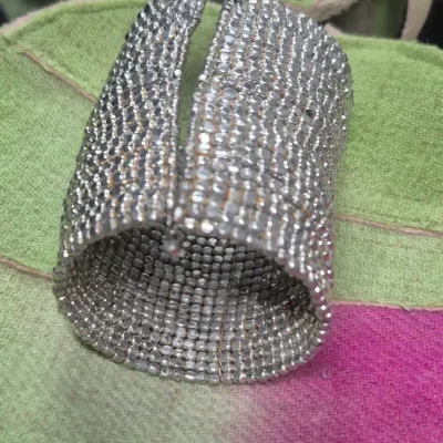 Large Cubist Beaded Cuff Bracelet