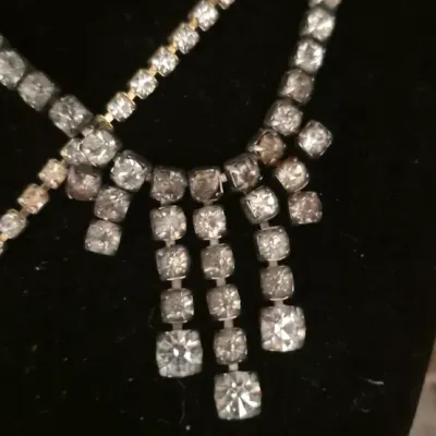 Pair Rhinestone Necklaces w/ Earrings to match ~ fabby