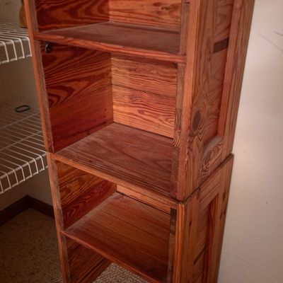 Vintage Pine Wood Stacking Shelf Unit