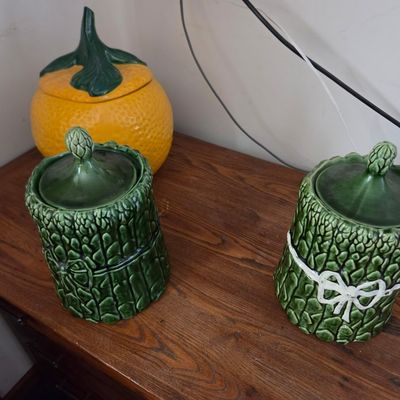 Vintage McCoy Asparagus and Orange Cookie Jars
