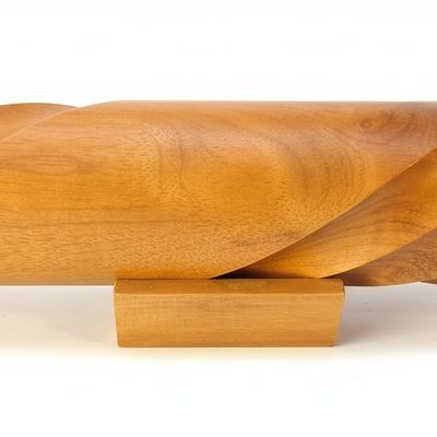 Carved Wooden Rolling Pin - Spiral Pattern