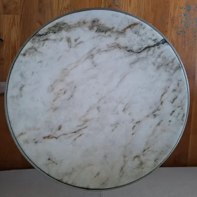 Pair of Marble and Metal Side Tables
