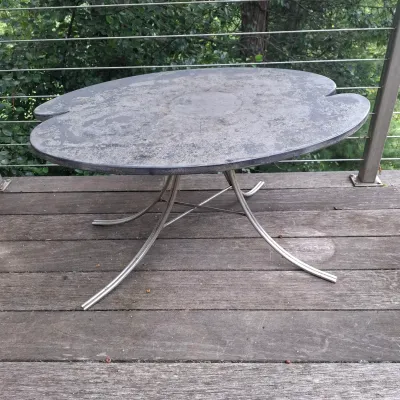 Free Form Composite Table With Metal Legs by Doug Lapham