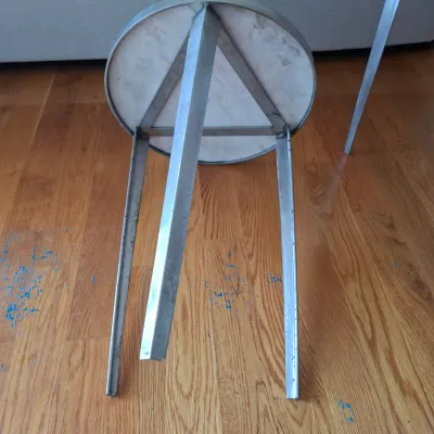 Pair of Marble and Metal Side Tables