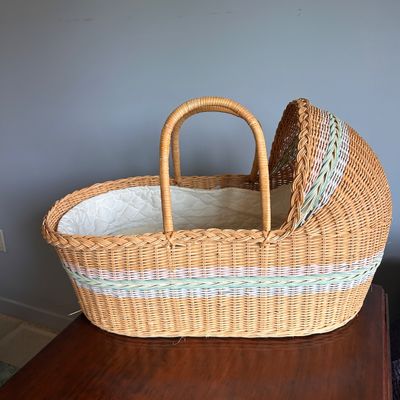 Moses Woven Wicker Bassinet