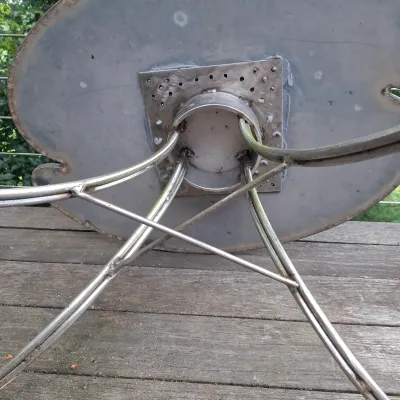 Free Form Composite Table With Metal Legs by Doug Lapham