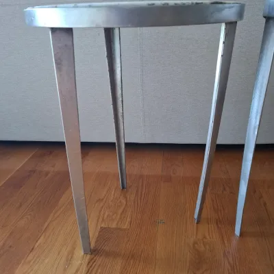 Pair of Marble and Metal Side Tables