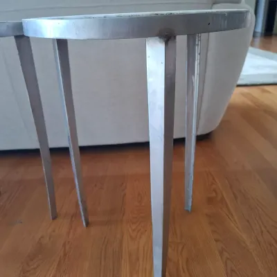 Pair of Marble and Metal Side Tables