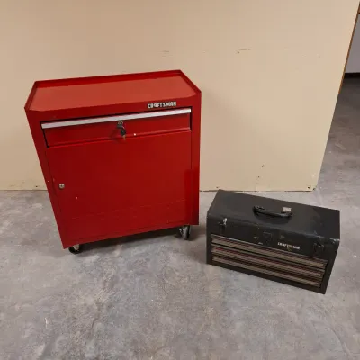 Craftsman Rolling Tool Cart & Box W/Contents