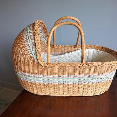 Moses Woven Wicker Bassinet