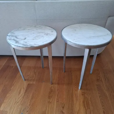Pair of Marble and Metal Side Tables