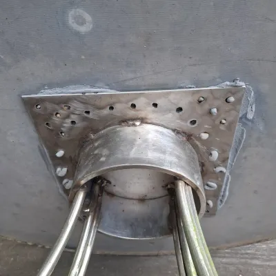 Free Form Composite Table With Metal Legs by Doug Lapham