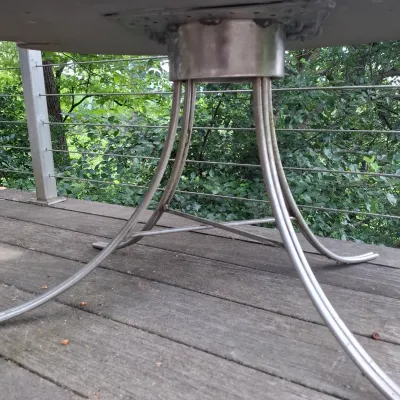 Free Form Composite Table With Metal Legs by Doug Lapham