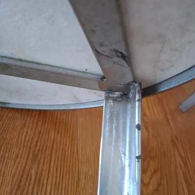 Pair of Marble and Metal Side Tables