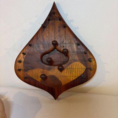 Wooden Door Harp Chime and Clock (G-BC)