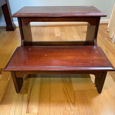 Bombay Company Side Table & Wooden Step Stool (BR1-BC)
