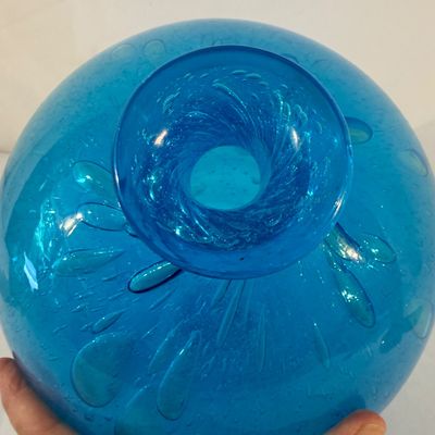 Aqua Blue Handblown Vase (G-BC)
