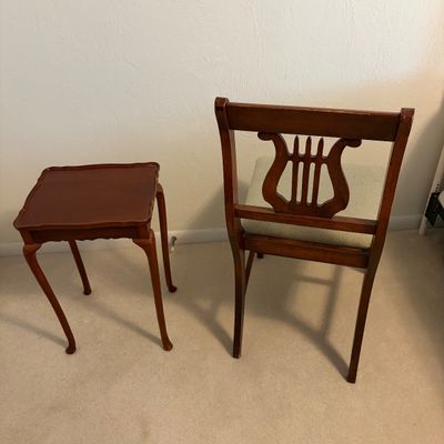 Duncan Phyfe Style Chair by Lexington and Bombay Side Table (BR2-BC)