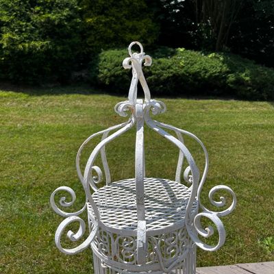 White Wrought Iron Birdcage (BP-KA)