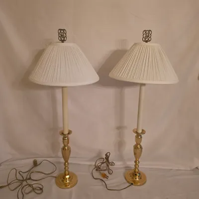 Pair of Baldwin Brass Base Table Lamps (LR-JS)