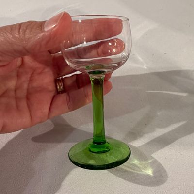 Green Stemmed Wine and Sherry Glasses (G-BC)