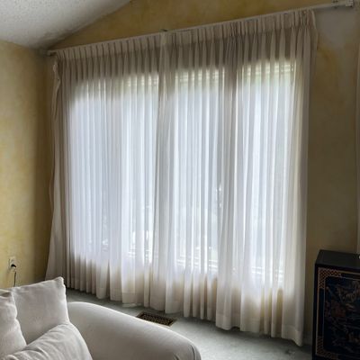 Sheer Track System Curtains w/Hooks (LR-KA)