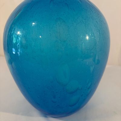 Aqua Blue Handblown Vase (G-BC)