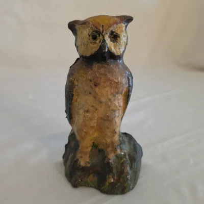 Antique National Foundry Cast Iron Owl Doorstop (LR-JS)