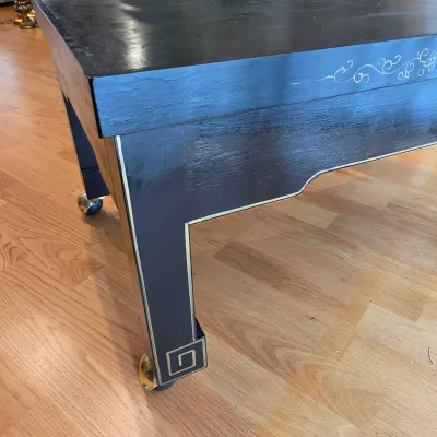 Decorated Black Rolling Table (D-JS)