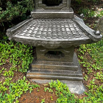 Black Concrete Pagoda Garden Statue (BP-KA)