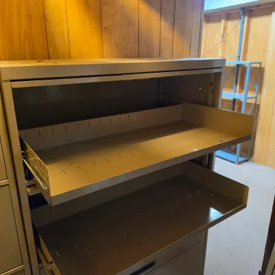 Two Sets of Steelcase Five Drawer Metal Lateral File Cabinets (BD-JS)