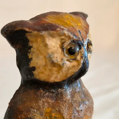 Antique National Foundry Cast Iron Owl Doorstop (LR-JS)