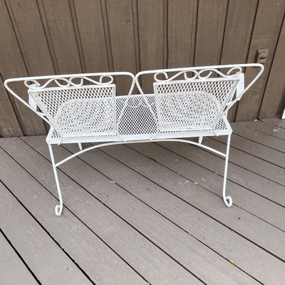 Wrought Iron Outdoor Settee Set (DK-BC)