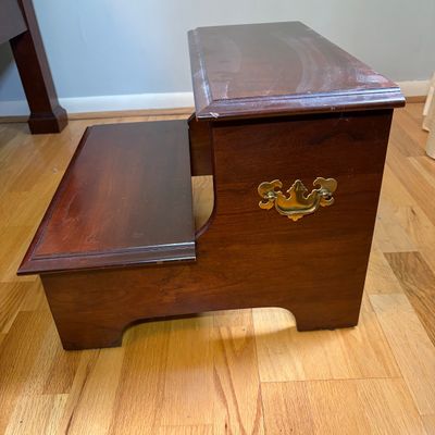 Bombay Company Side Table & Wooden Step Stool (BR1-BC)