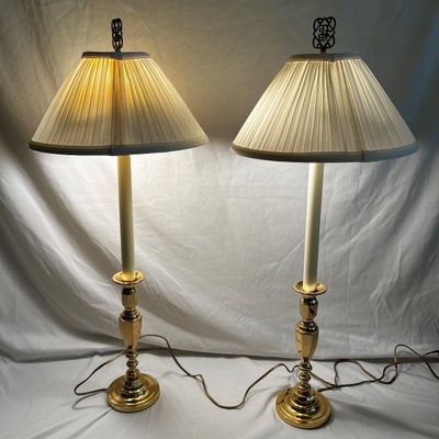 Pair of Baldwin Brass Base Table Lamps (LR-JS)