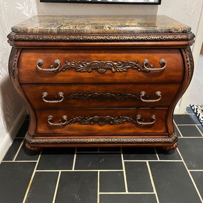 Carved Cherry Bombe Chest (BE-KA)